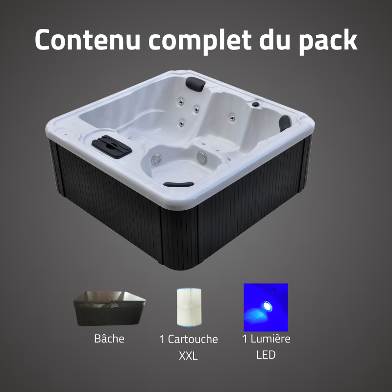 Spa acrylique rectangulaire 5 personnes 12 jets eau 14 jets air – Image 4