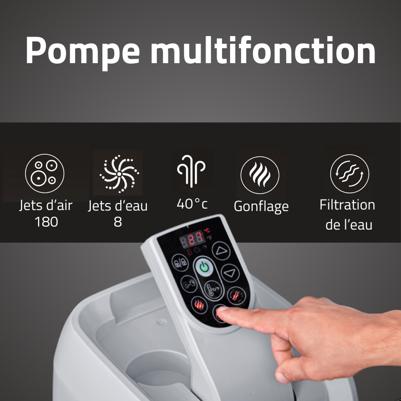 Spa gonflable carré Lay-Z-Spa Palma HydroJet Pro 5-7 personnes – Image 7