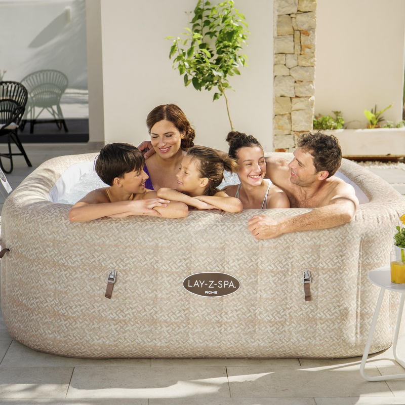 Spa gonflable carré Lay-Z-Spa Rome Smart AirJet EnergySense avec WiFi 5-7 personnes – Image 9