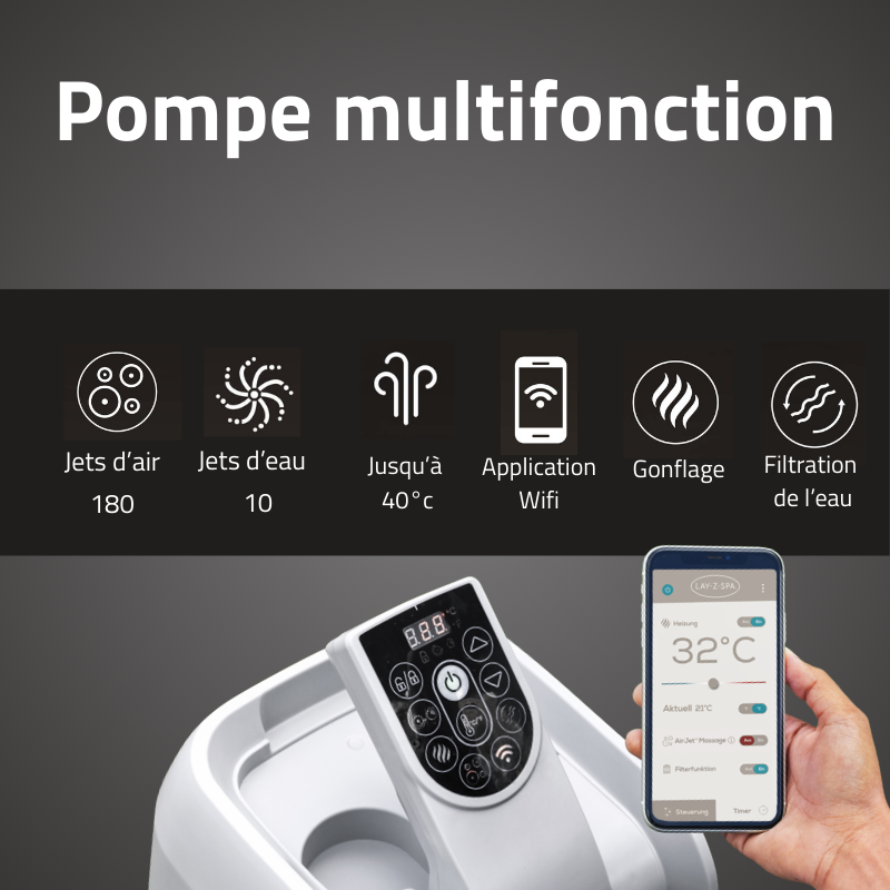Spa gonflable carré Lay-Z-Spa San Francisco HydroJet Pro avec WiFi 5-7 personnes – Image 8