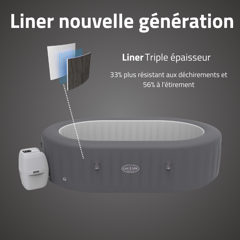 Spa gonflable ovale Lay-Z-Spa Mauritius AirJet avec WiFi 5-7 personnes – Image 4