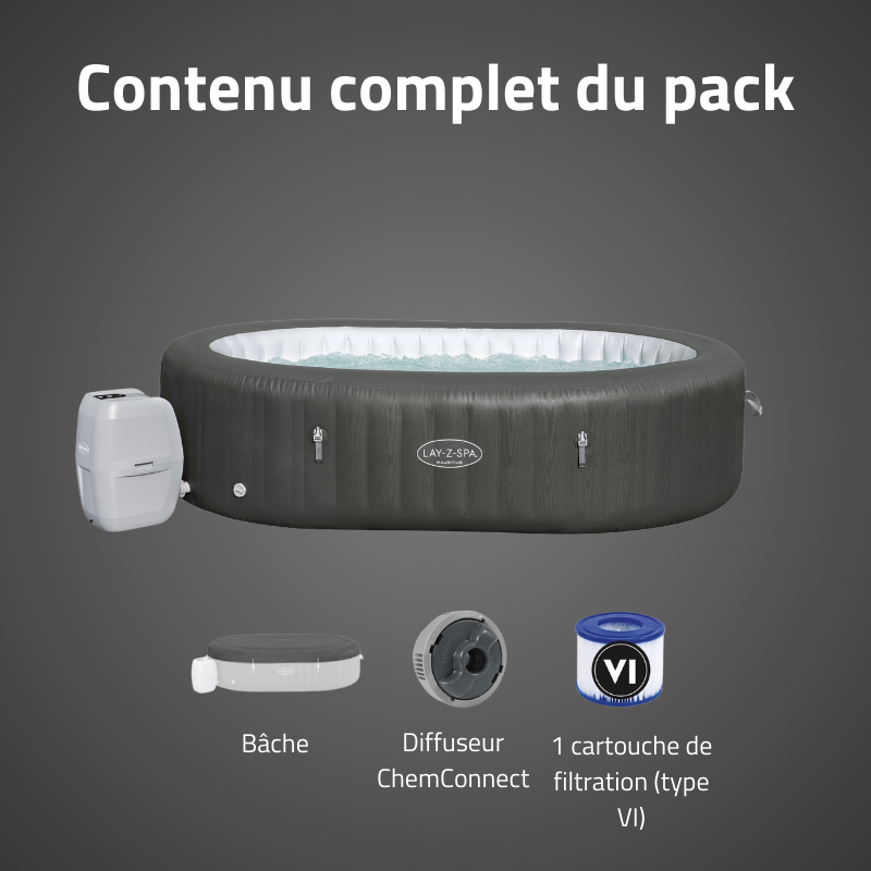 Spa gonflable ovale Lay-Z-Spa Mauritius AirJet avec WiFi 5-7 personnes – Image 7