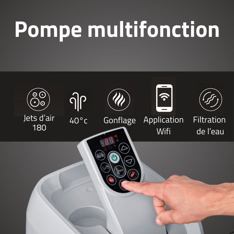 Spa gonflable ovale Lay-Z-Spa Mauritius AirJet avec WiFi 5-7 personnes – Image 8