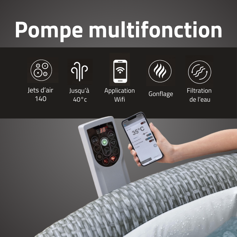 Spa gonflable rond Lay-Z-Spa Bali Smart AirJet EnergySense WiFi 4-6 personnes – Image 9