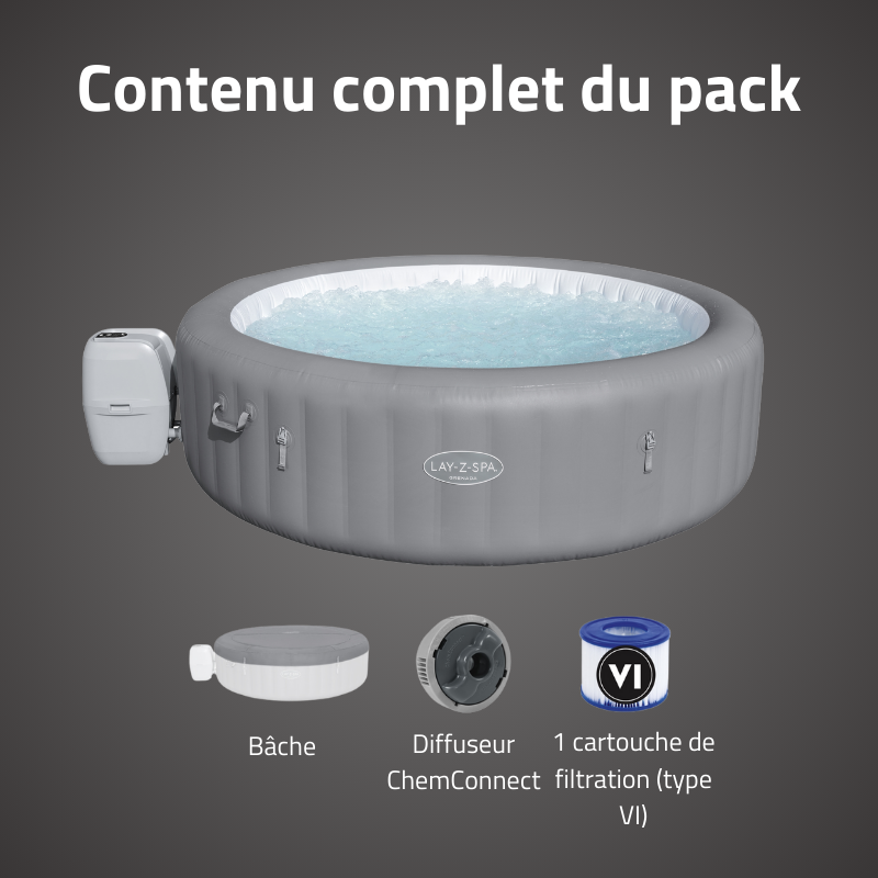 Spa gonflable rond Lay-Z-Spa Grenada Smart AirJet avec WiFi 6-8 personnes – Image 6