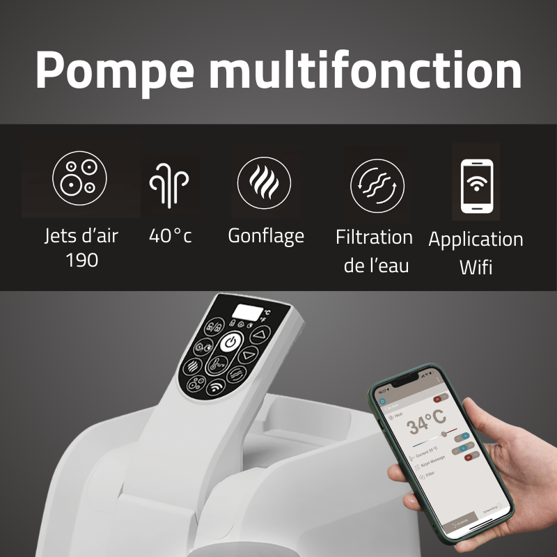 Spa gonflable rond Lay-Z-Spa Grenada Smart AirJet avec WiFi 6-8 personnes – Image 7