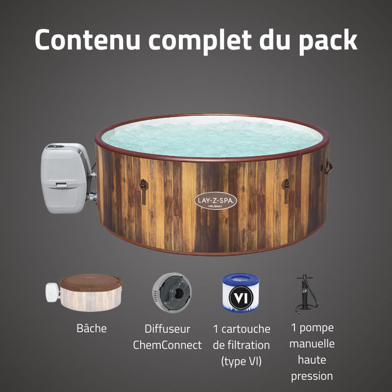 Spa gonflable rond Lay-Z-Spa Helsinki AirJet avec WiFi 5-7 personnes – Image 6