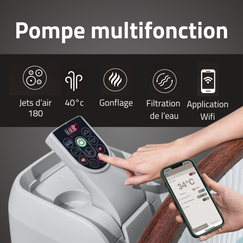 Spa gonflable rond Lay-Z-Spa Helsinki AirJet avec WiFi 5-7 personnes – Image 7