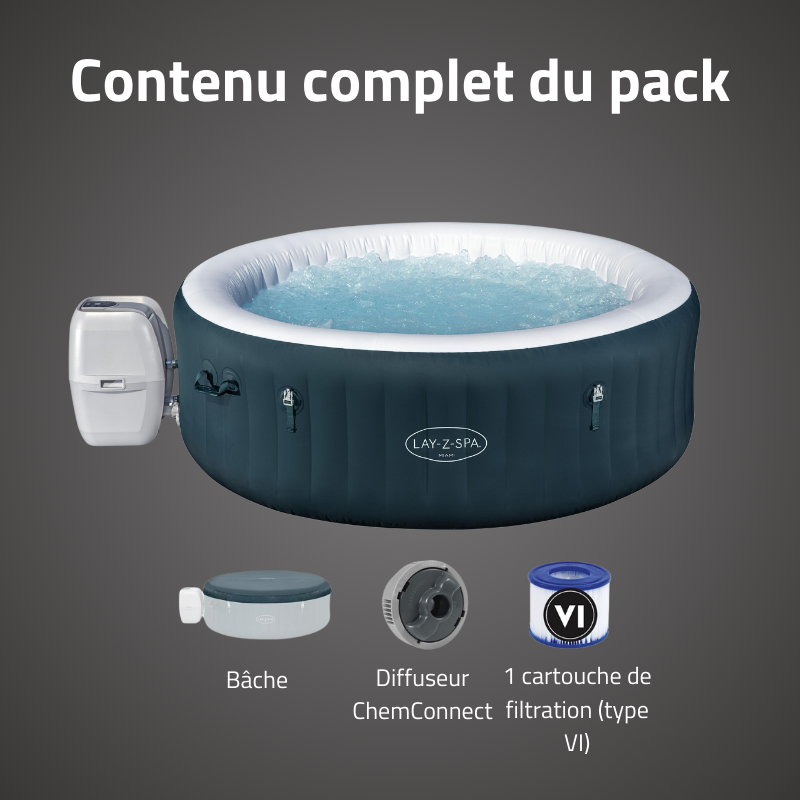 Spa gonflable rond Lay-Z-Spa Miami AirJet EnergySense 4-6 personnes – Image 7