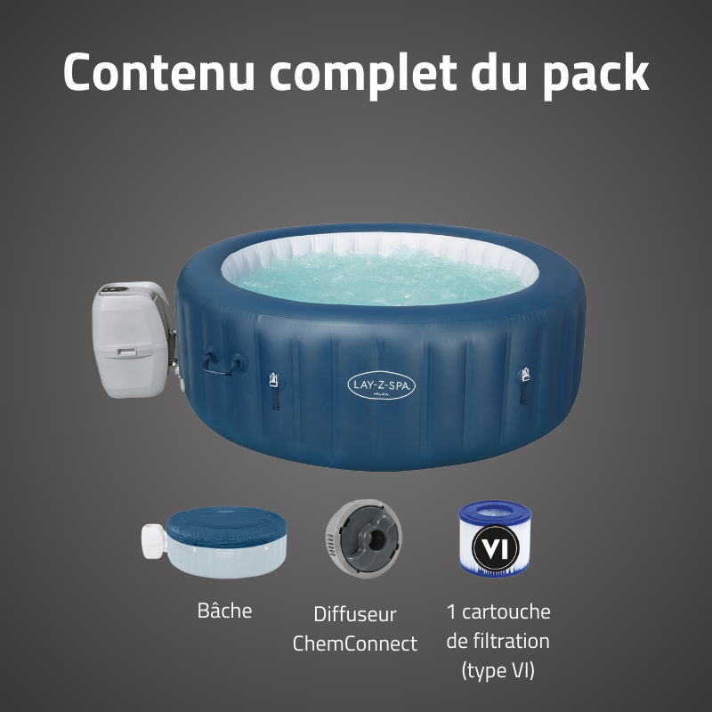 Spa gonflable rond Lay-Z-Spa Milan AirJet Plus avec WiFi 4-6 personnes – Image 6
