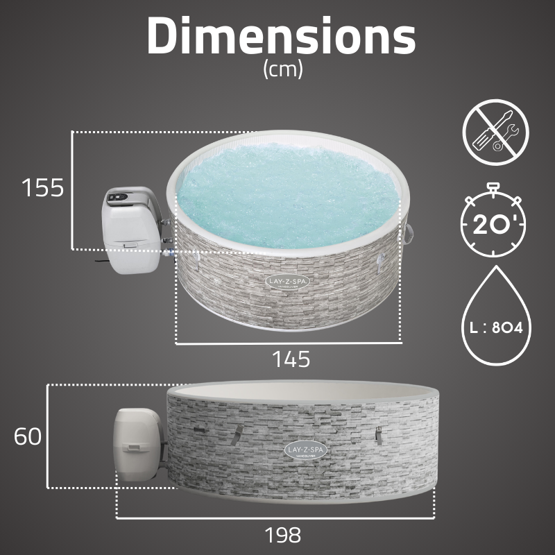 Spa gonflable rond Lay-Z-Spa Vancouver AirJet Plus avec WiFi 3-5 personnes – Image 3