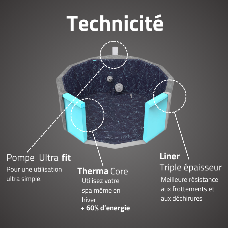 Spa semi rigide rond Lay-Z-Spa Carrara Smart AirJet Thermacore avec WiFi 4-6 personnes – Image 5